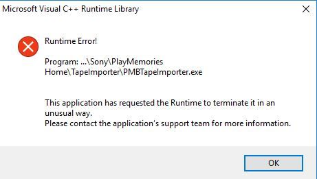 sony tapeimporter error.JPG