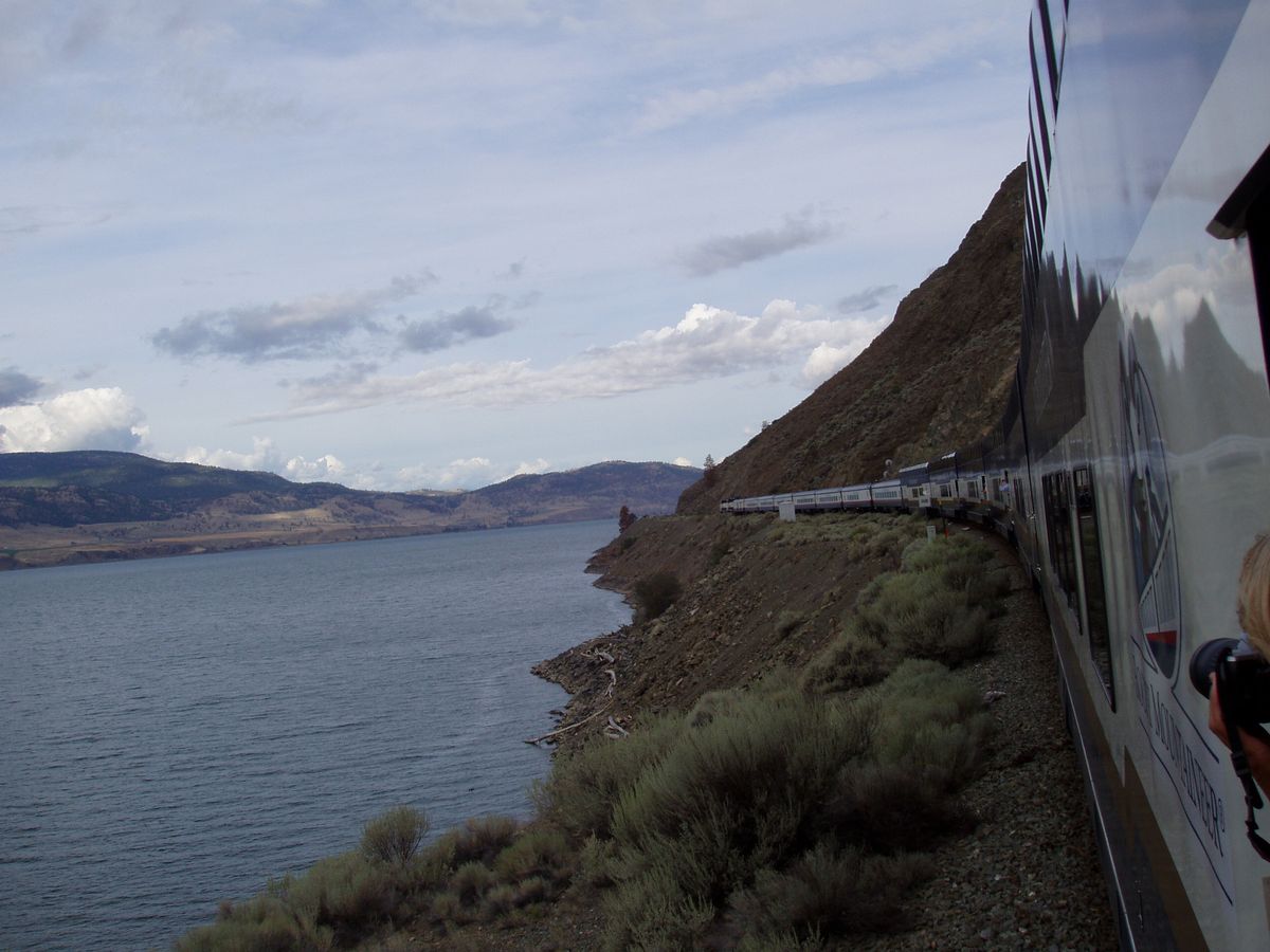 Going round he bend on the Rocky Mountaineer...